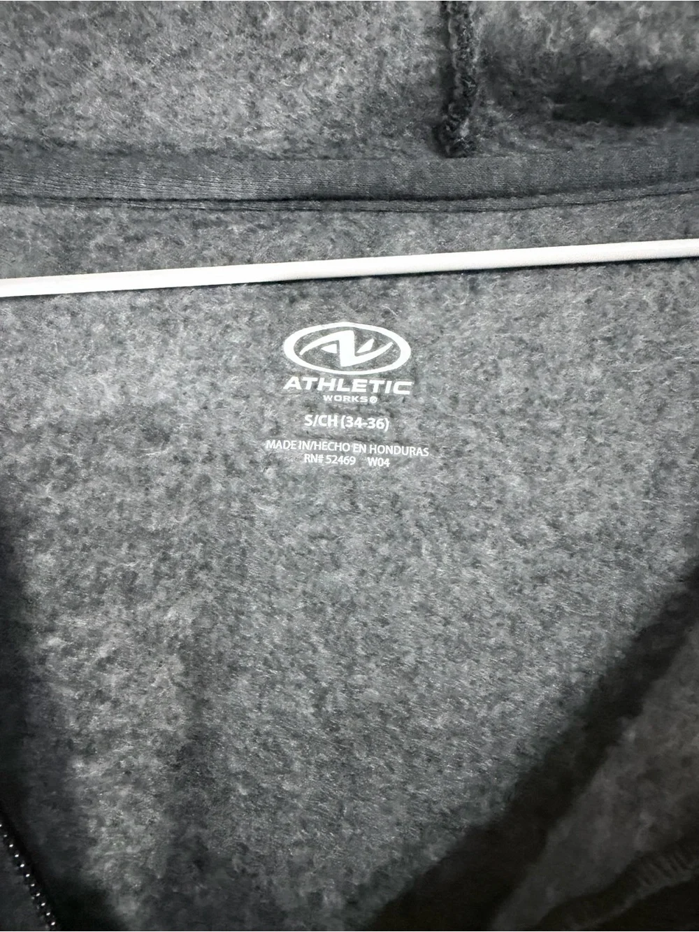 Athletic Works Charcoal Gray Full-Zip Hooded Sweater